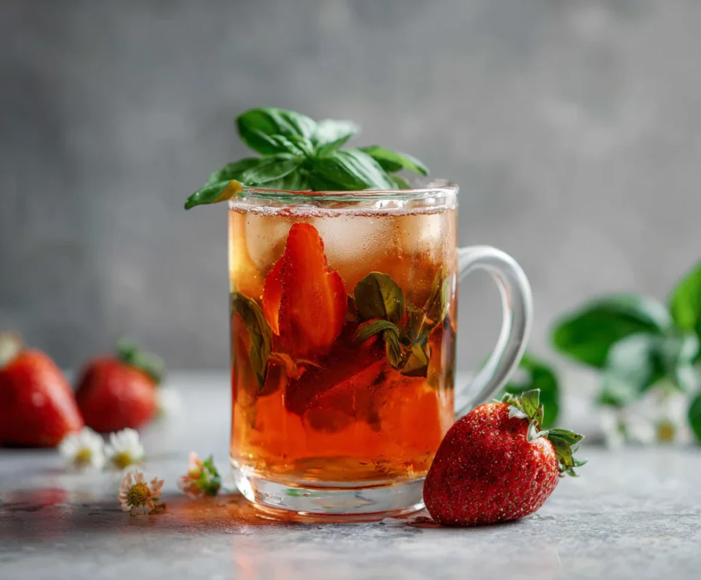 strawberry basil iced tea
