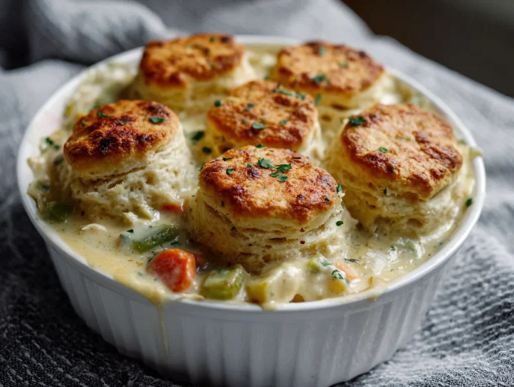 Chicken Pot Pie with Biscuits