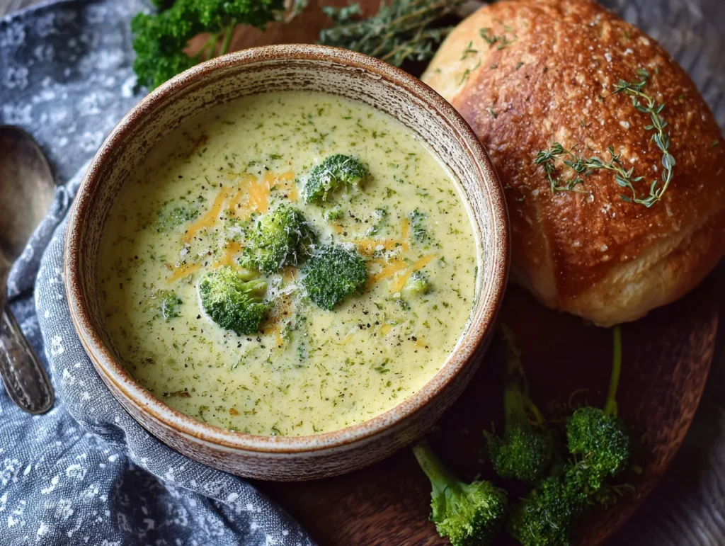 Creamy Broccoli & Cheddar Soup (Lightened)