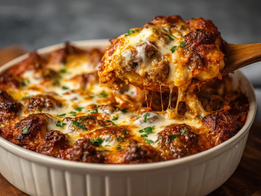 Easy Sausage Pizza Casserole