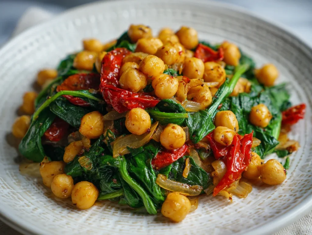 Quick Chickpea & Spinach Stir-Fry