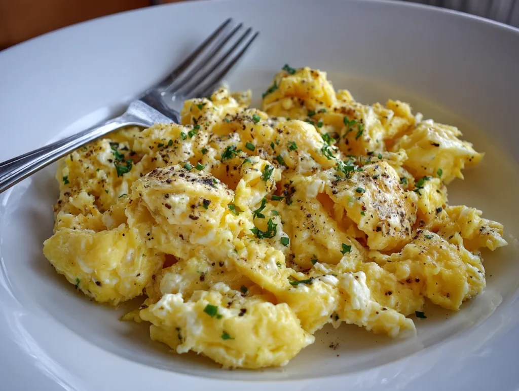 cheesy potato egg scramble