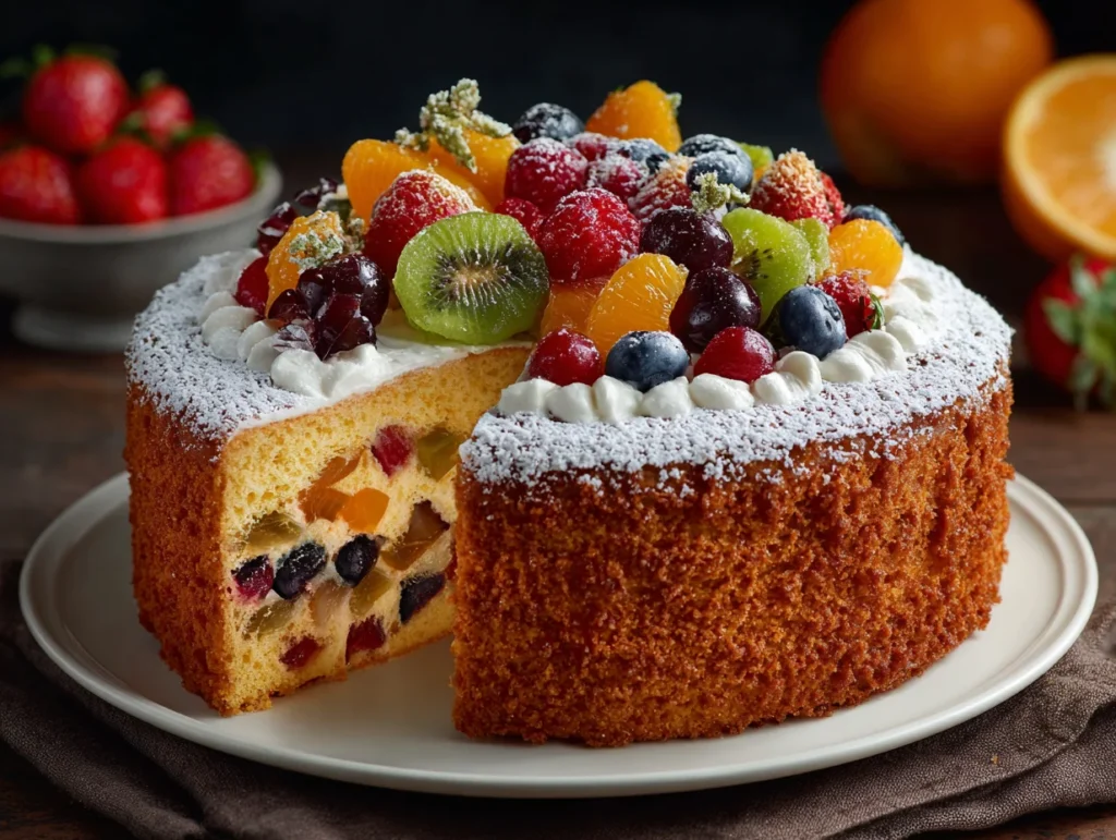 chinese bakery fruit sponge cake