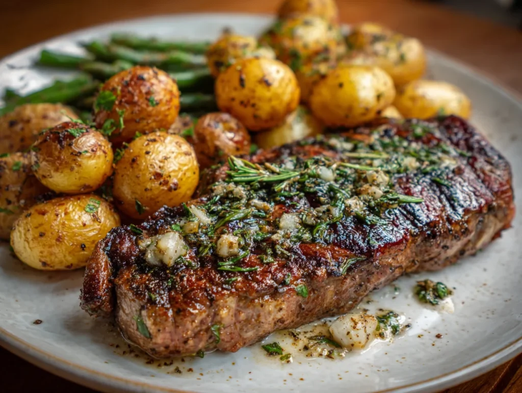 garlic steak and potatoes