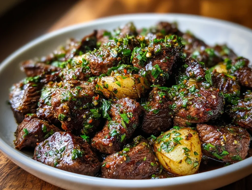 garlic steak bites