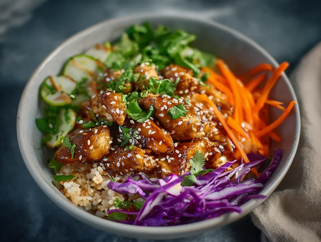 hot honey chicken bowls