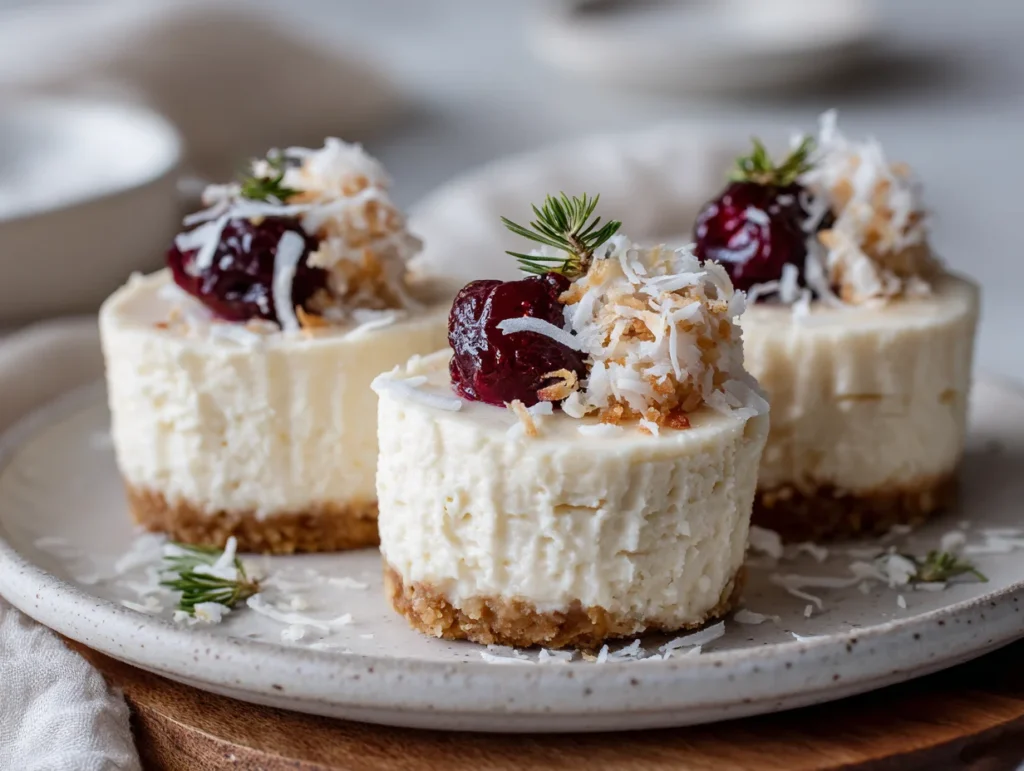 mini coconut cheesecakes
