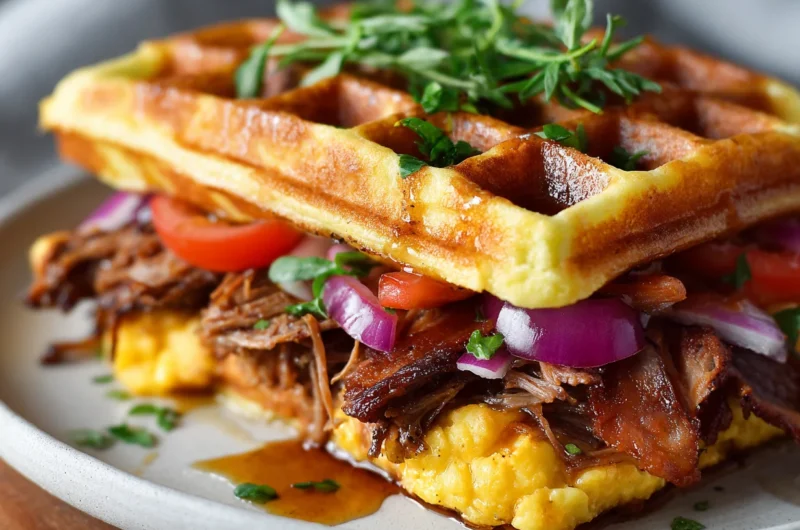 Easy Bourbon-Maple Brisket Wafflewich for Dinner