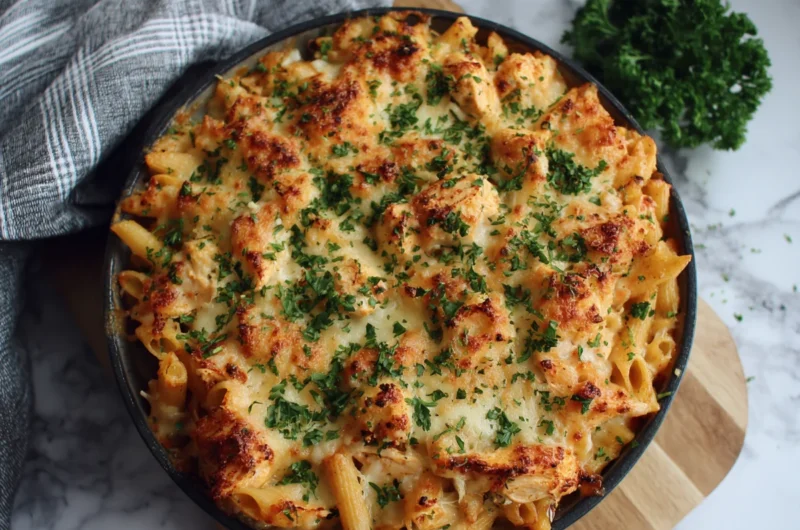 Homemade Cheesy Chicken Pasta Bake Recipe