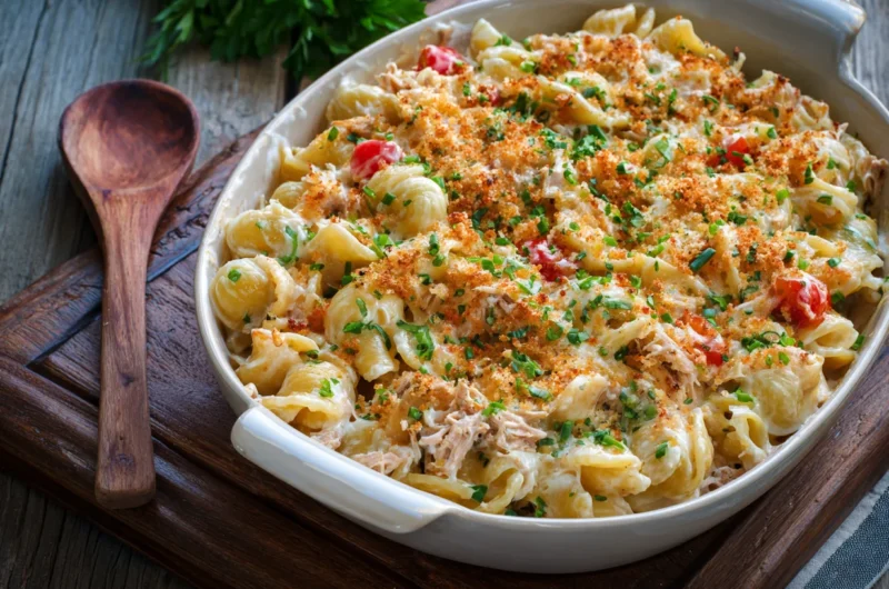 Classic Tuna Noodle Casserole with Creamy Sauce