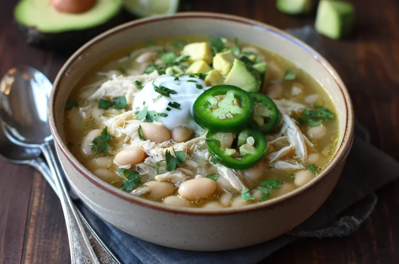 Healthy Slow Cooker White Chicken Chili You’ll Love