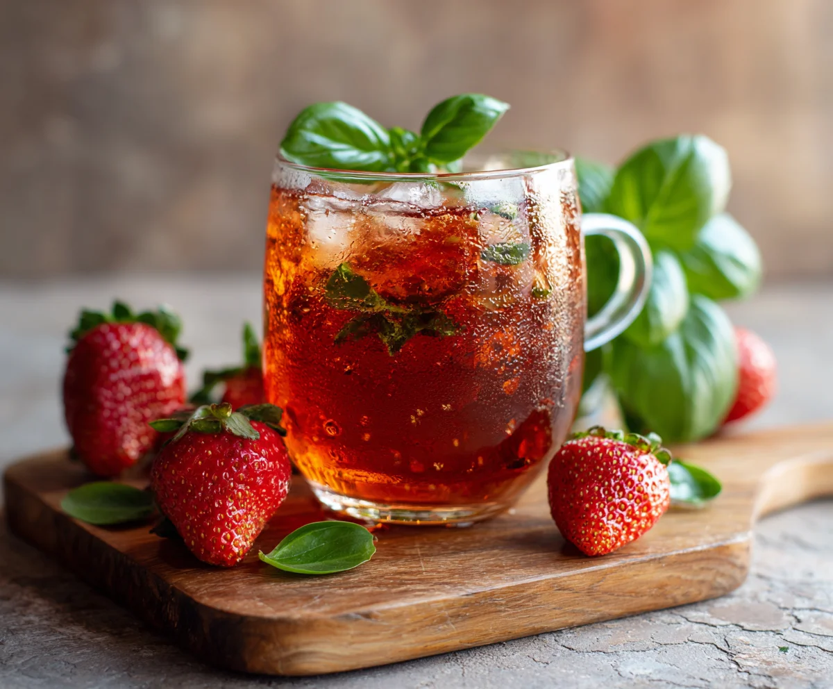 strawberry basil iced tea