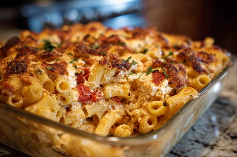 Baked Feta Pasta with a Creamy, Cheesy