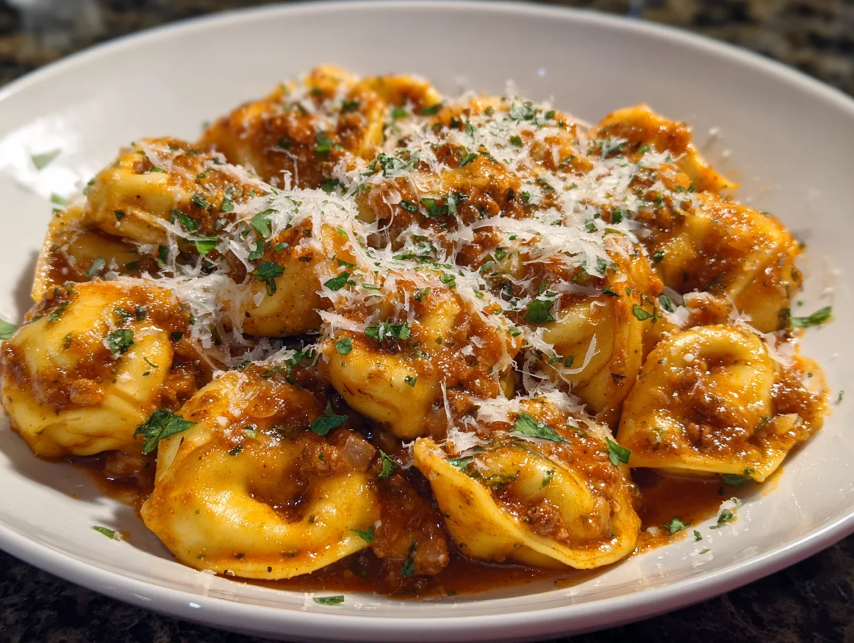 Cheese Tortellini With Meat Sauce