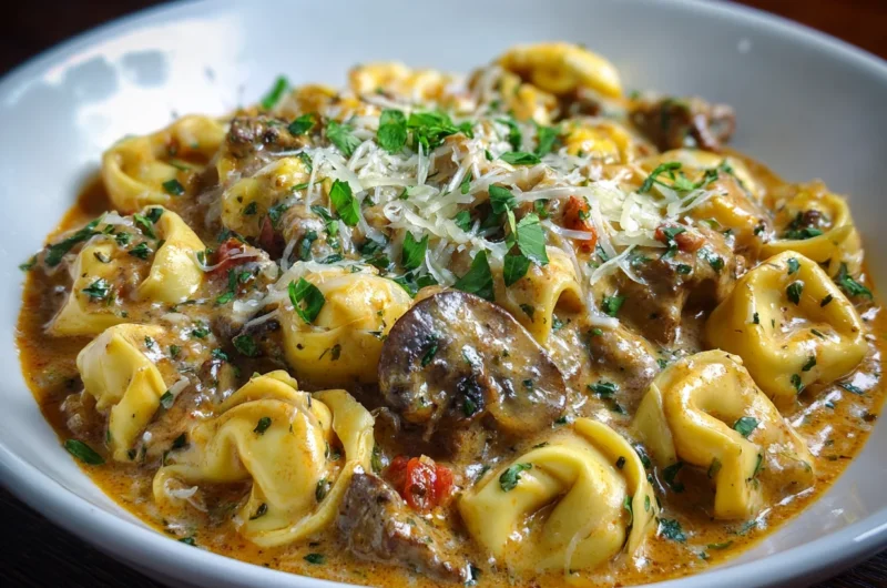 Cheesesteak Tortellini in Rich Provolone Sauce Recipe