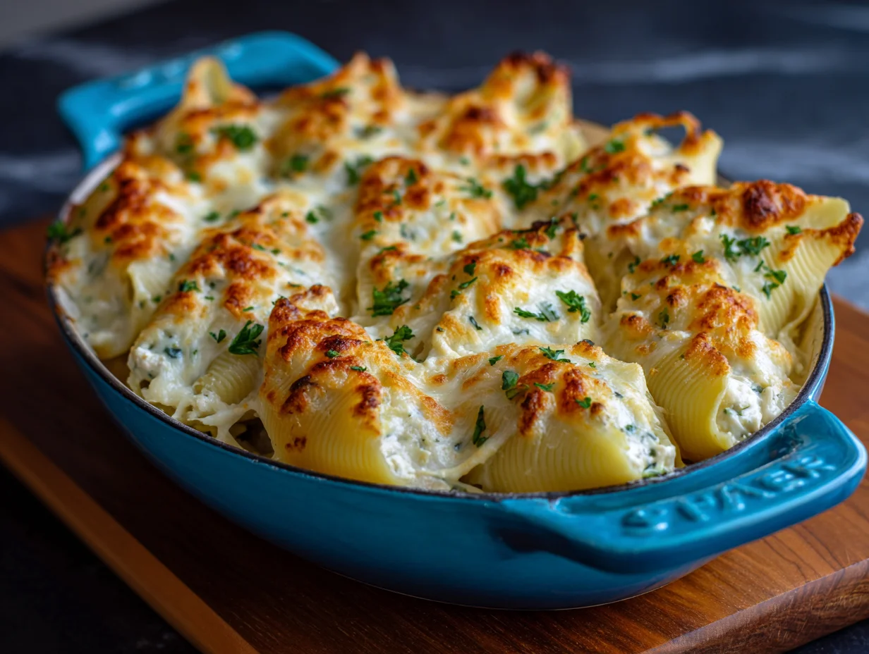 Cheesy Chicken Alfredo Stuffed Shells