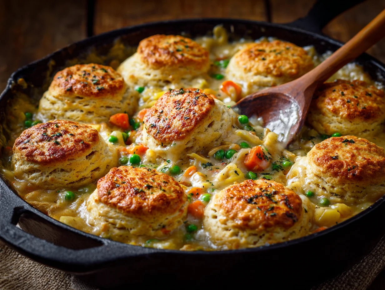 Chicken Pot Pie with Biscuits