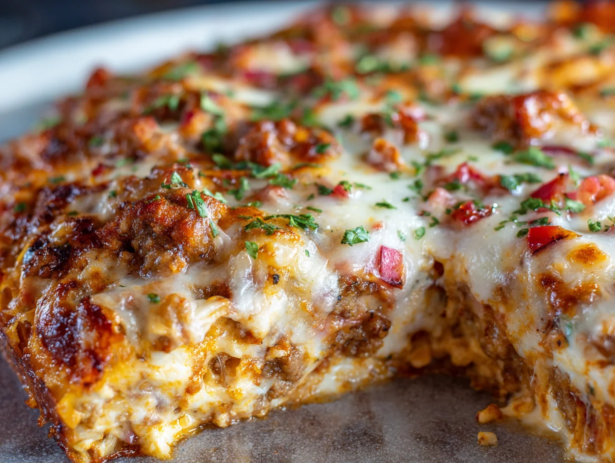 Easy Sausage Pizza Casserole