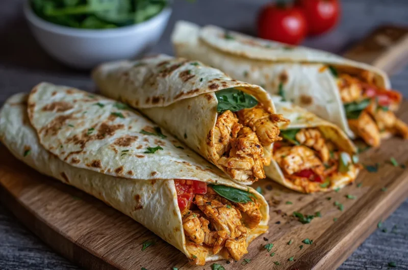 Easy Garlic Chicken Wraps Recipe