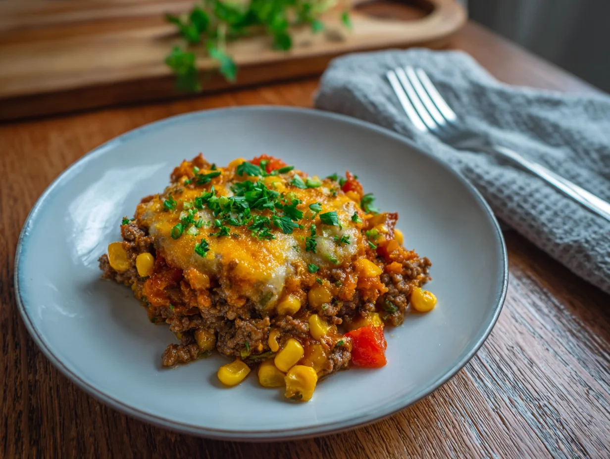 beef mince and sweetcorn casserole