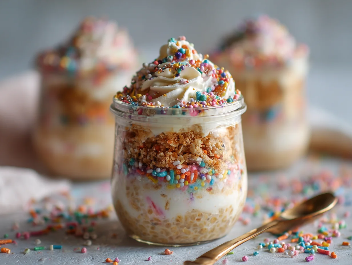 birthday cake overnight oats