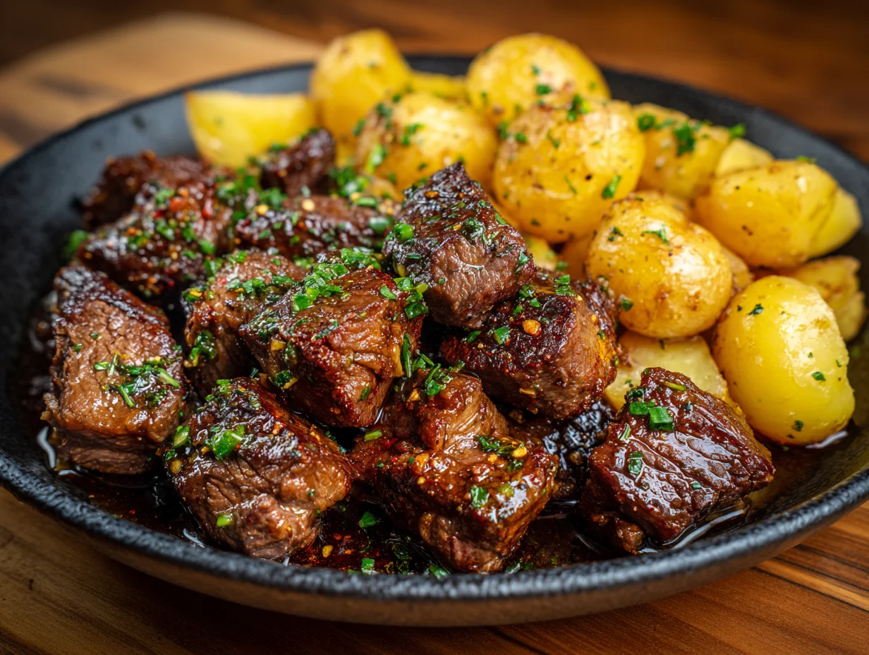 butter steak bites and potatoes