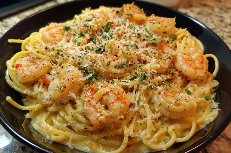 Homemade Cheesy Shrimp Pasta Recipe
