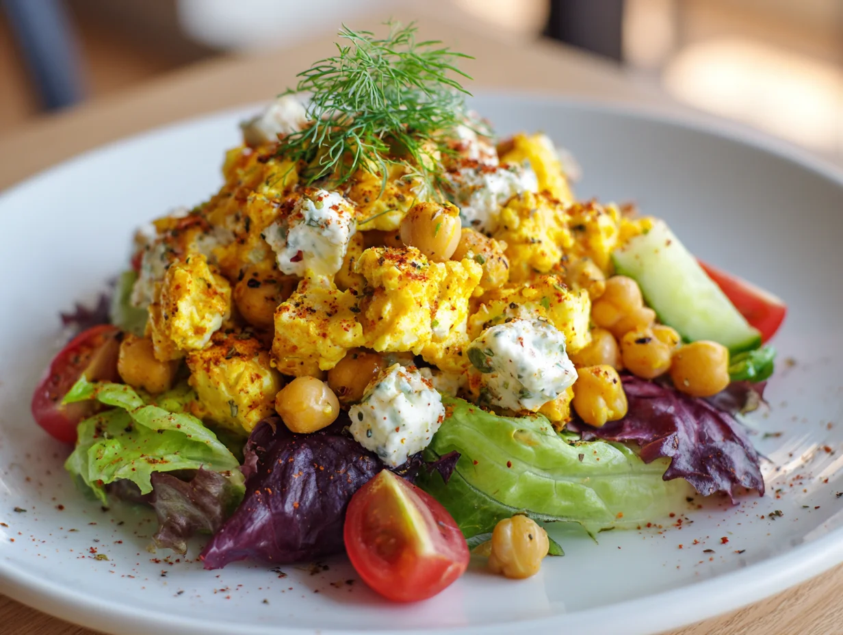 curry chickpea cottage cheese salad