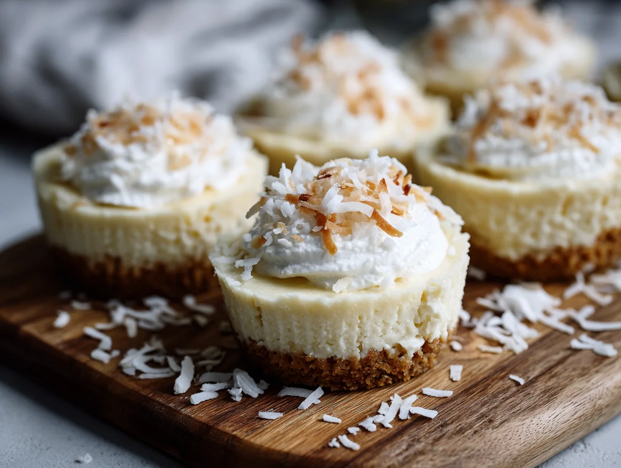 mini coconut cheesecakes