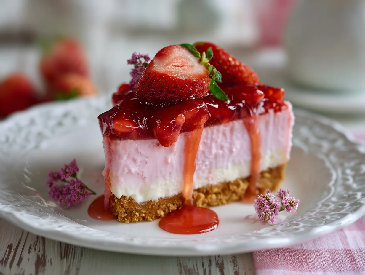 no bake strawberry cheesecake