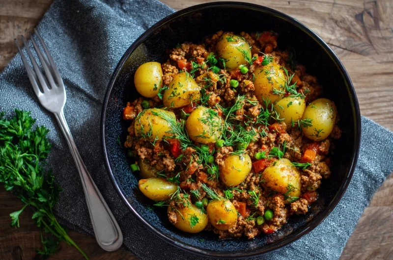 Flavorful Pork Mince with Crispy Potatoes Recipe