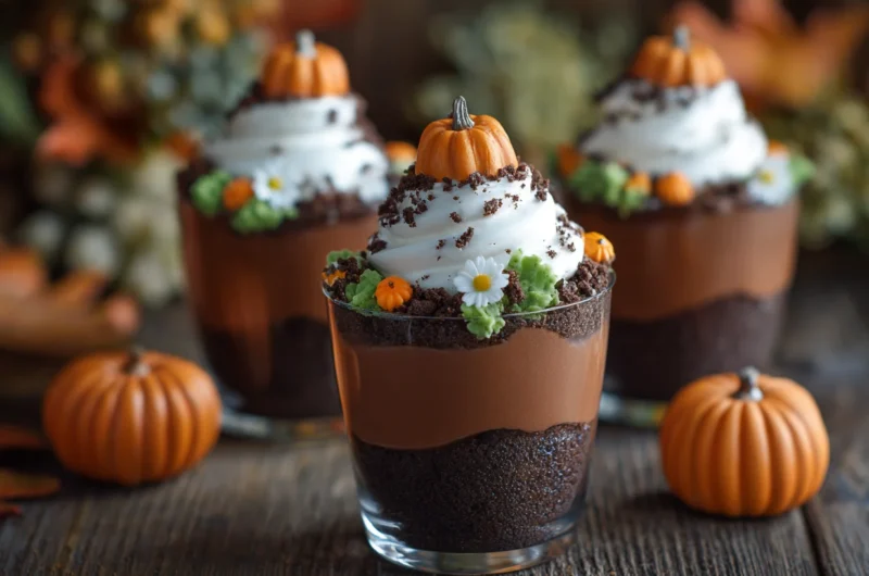 Easy Pumpkin Patch Dirt Cups Recipe for Halloween
