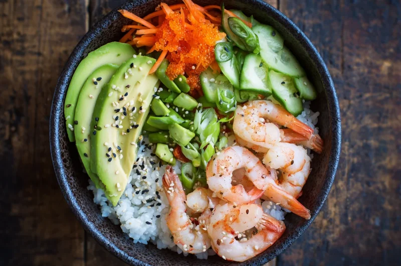 Homemade Shrimp Sushi Bowl Made Simple